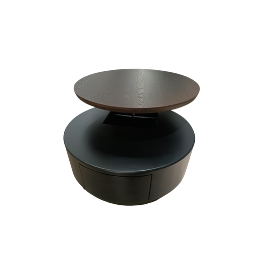 中古風簡約 客廳  圓形 可升降實木茶几YJJ-706