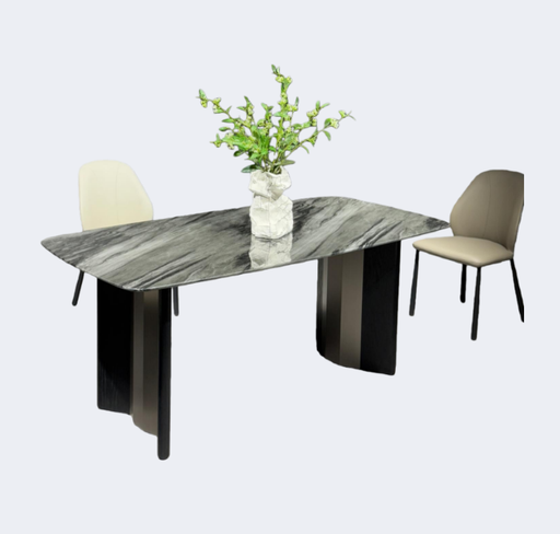 義式極簡 奢石 黑金古木紋 長餐臺SL-2267#