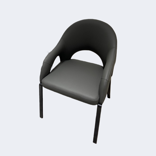 現代簡約 皮質 扶手靠背椅 MYBS-深灰現貨  