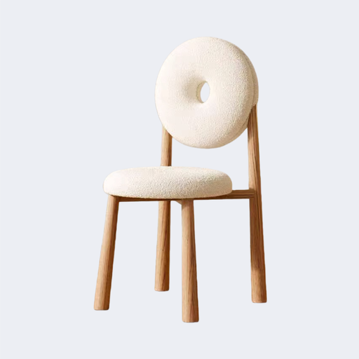 奶油風 羊羔絨 甜甜圈實木餐椅 MYBS