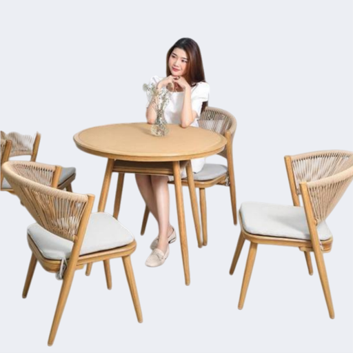 戶外家具 鋁架仿木紋 圓桌MY102804