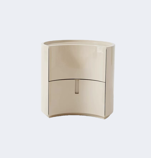 現代簡約 烤漆面 雙抽 弧形床頭櫃ST236