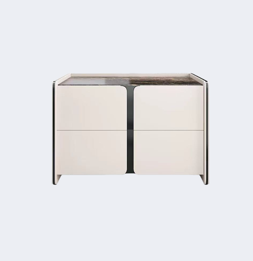 現代簡約 烤漆面 雙抽床頭櫃ST274