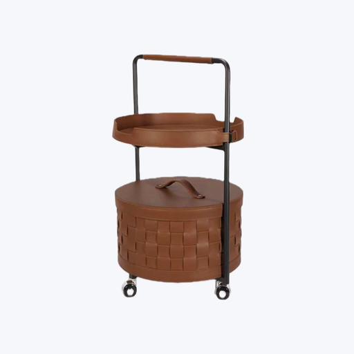 現代簡約 皮飾面 圓形邊几ST222