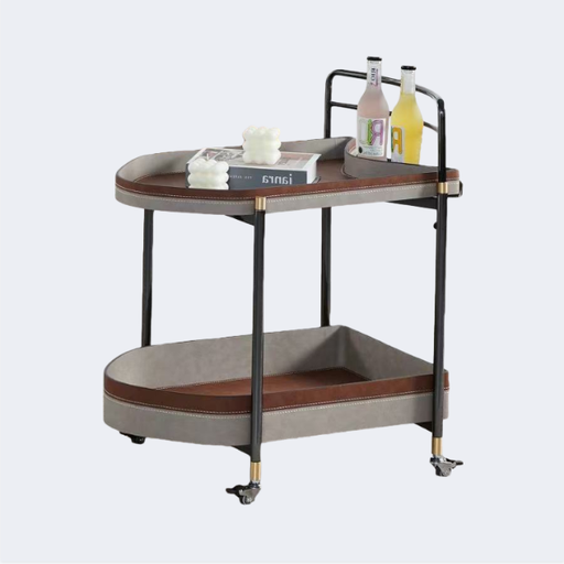 現代簡約 皮飾面 可移動 推車邊几ST257