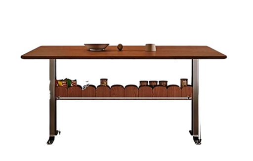 中古風 五金底座 長形實木餐桌7170#OL