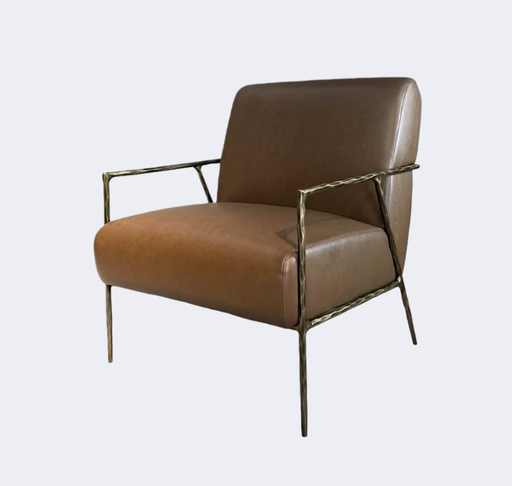 中古風 設計師款 皮面 軟包扶手椅YFN-K254