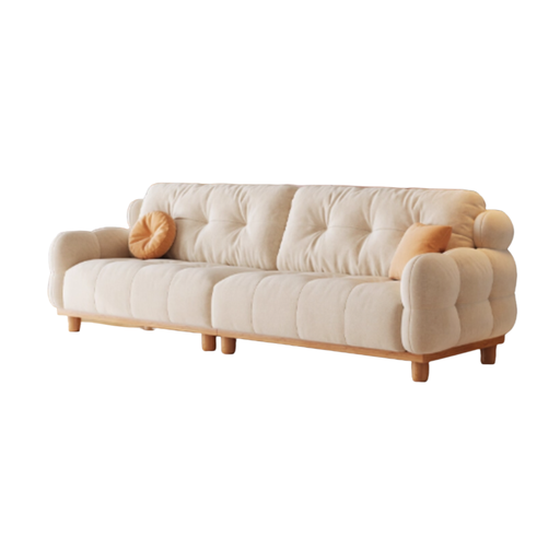 奶油風 羽絨靠背軟包 實木架 雲朵沙發8269#OL