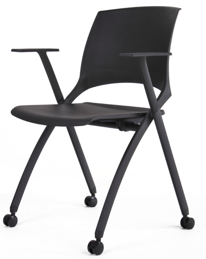 可摺叠  烤漆面 帶輪五金脚辦公椅JY-D00312-B