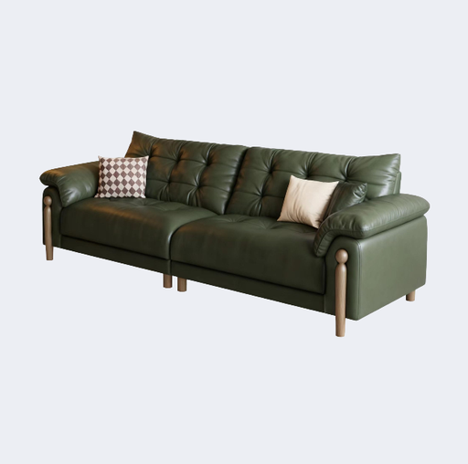 中古風 拉扣款 大象耳朵皮面沙發OL-幻思#