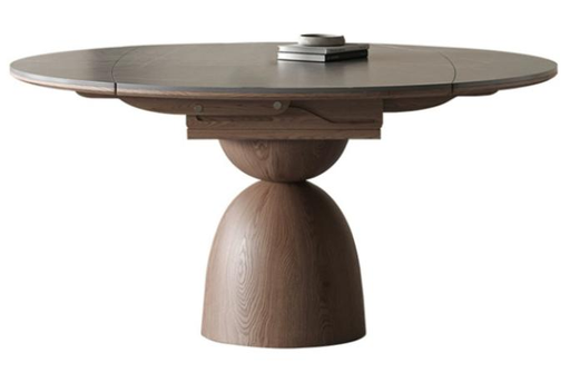 中古風 岩板 可伸縮 實木餐桌799#OL