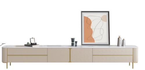 輕奢風 烤漆面 電鍍金脚 電視櫃2206#OL