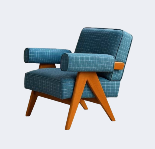 義式極簡  設計師款 布藝 可扶手 休閑單椅YFN-B14