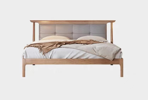 北歐風 白蠟木 仿真皮軟包靠背 A02床 1.5米